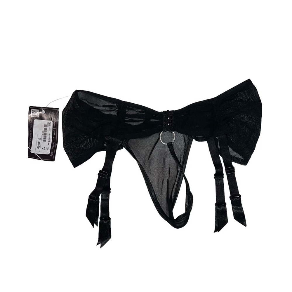 Patrice Catanzaro France Fetish Factory Black‎ Garter Belt Mesh Thong